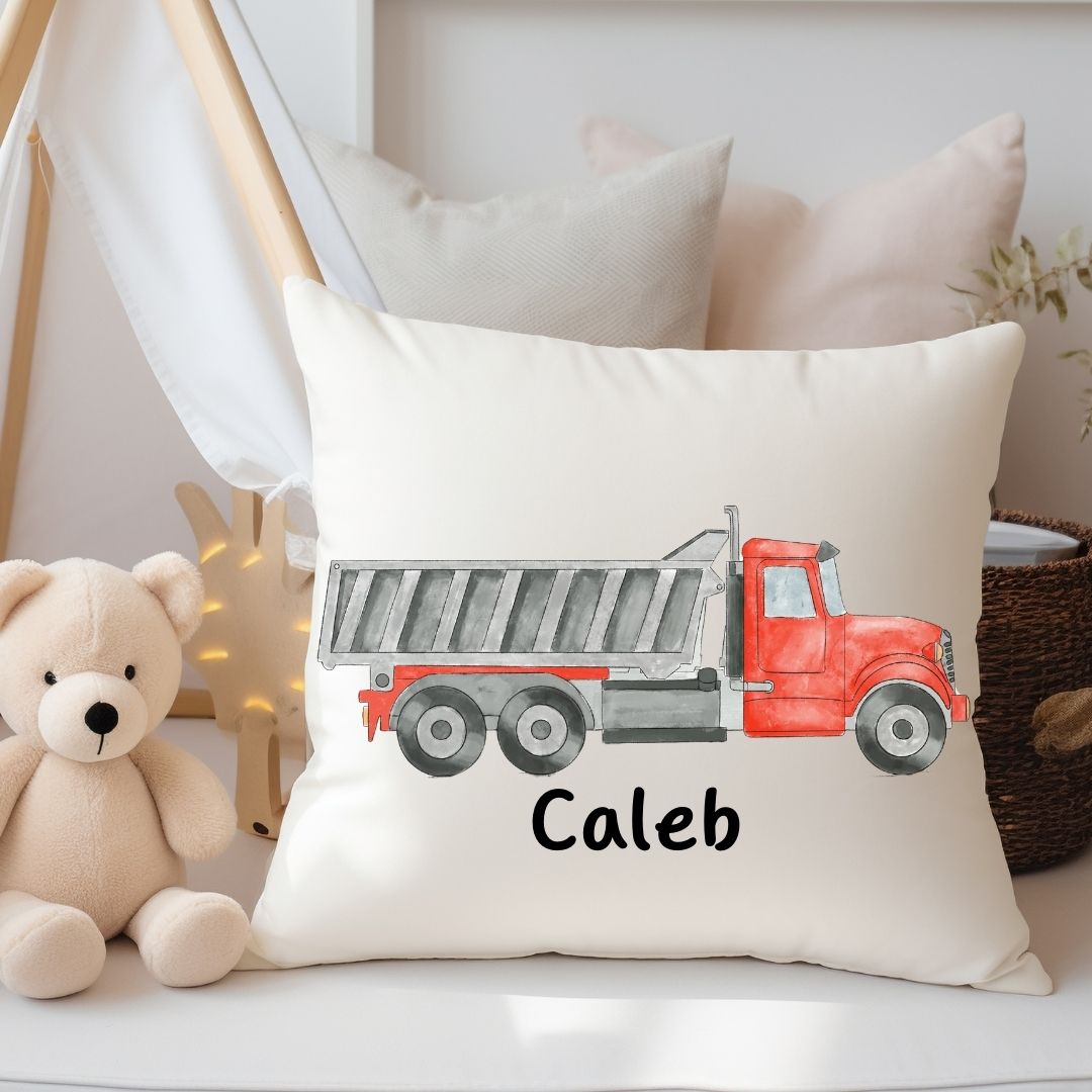 Personalized Dump Truck Kids Pillow - MerikaArt