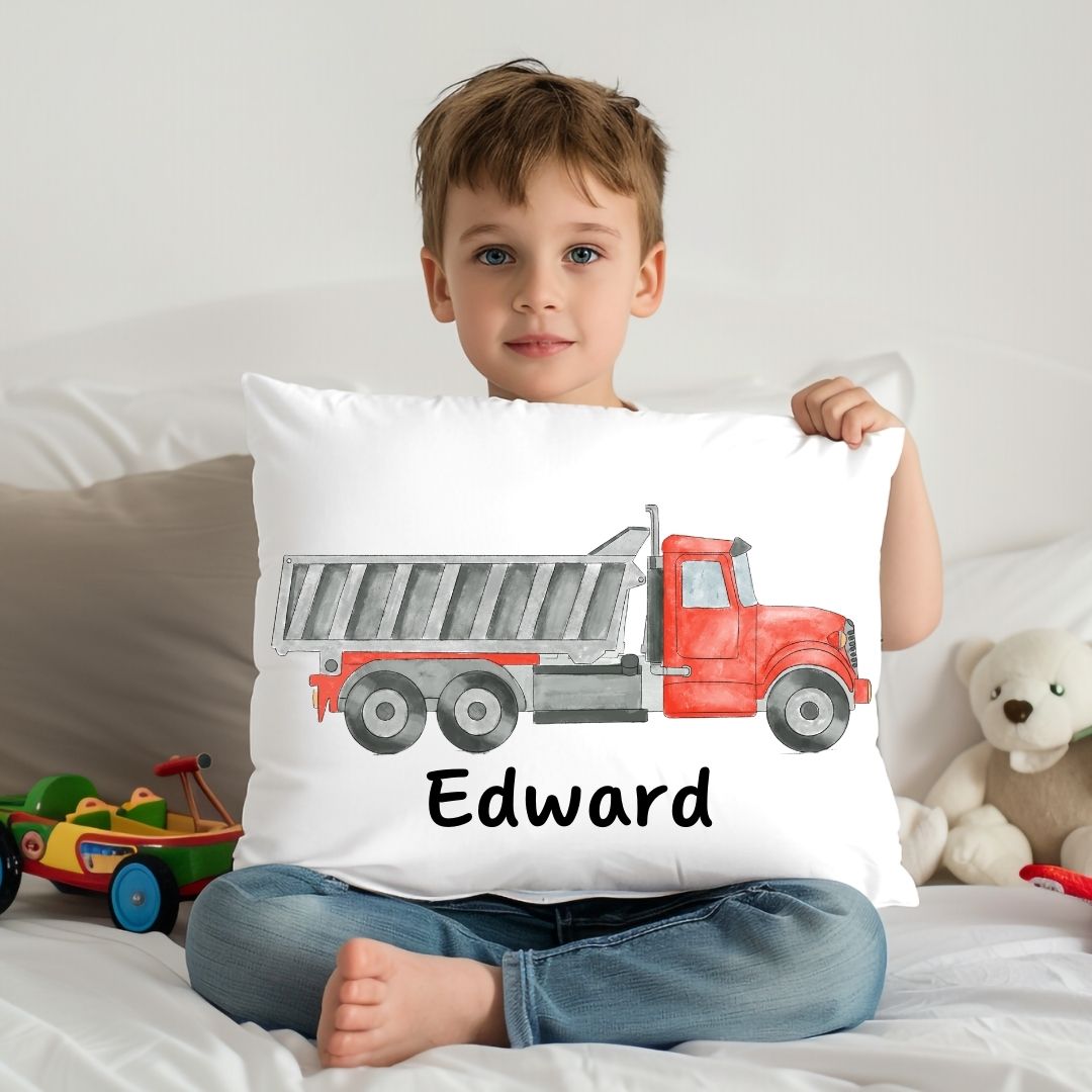 Personalized Dump Truck Kids Pillow - MerikaArt