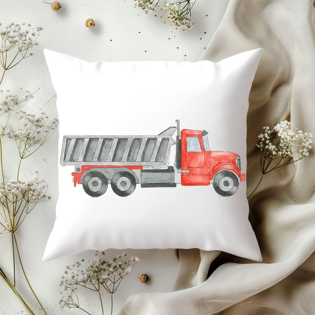 Personalized Dump Truck Kids Pillow - MerikaArt