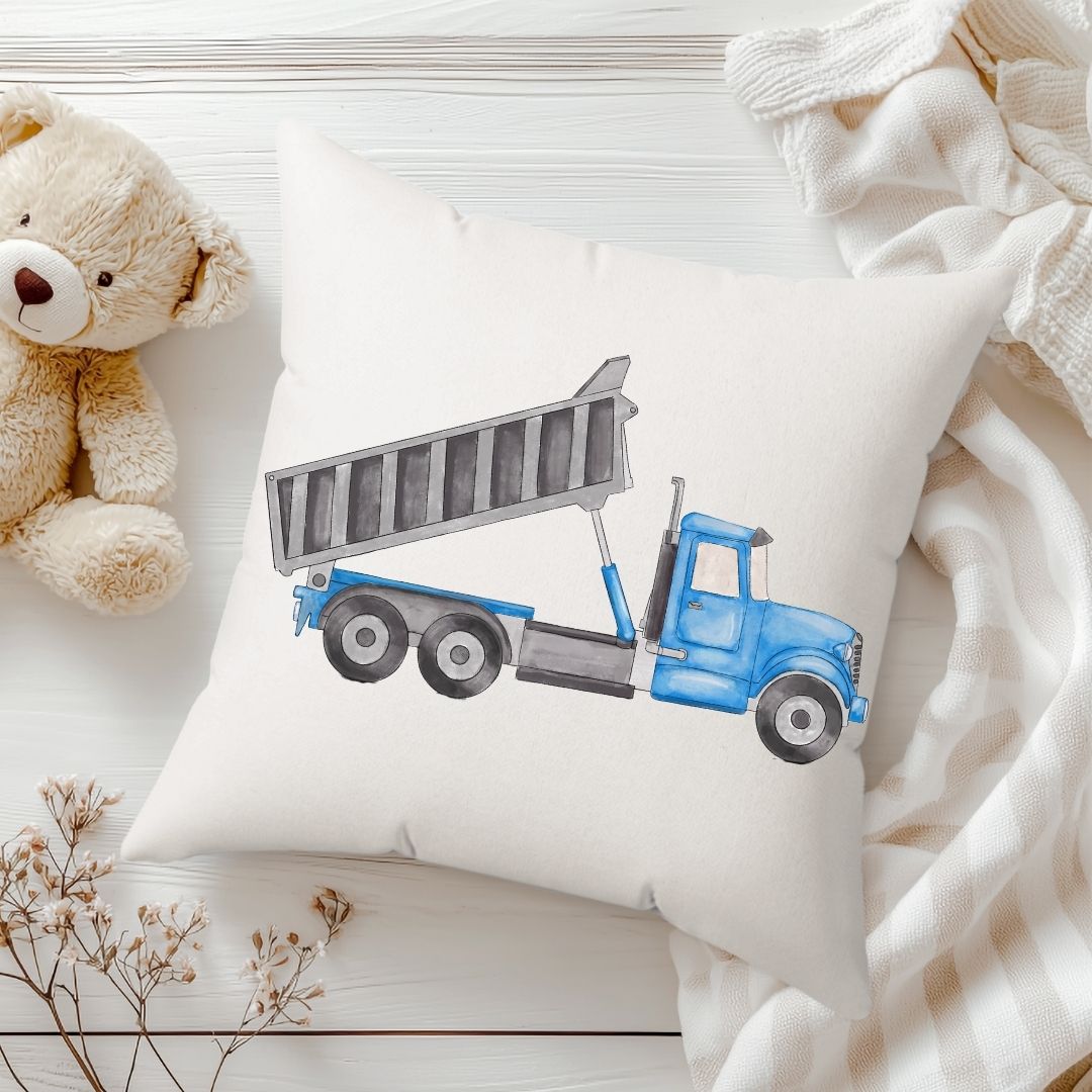 Personalized Dump Truck Kids Pillow - MerikaArt
