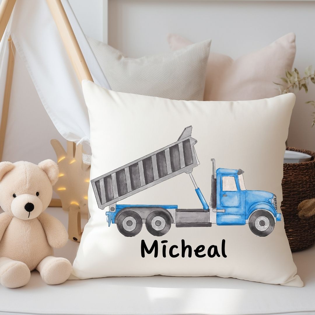 Personalized Dump Truck Kids Pillow - MerikaArt