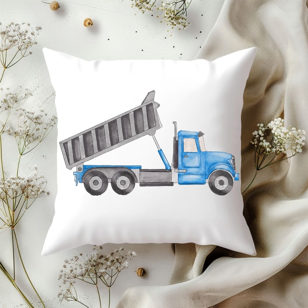 Personalized Dump Truck Kids Pillow - MerikaArt
