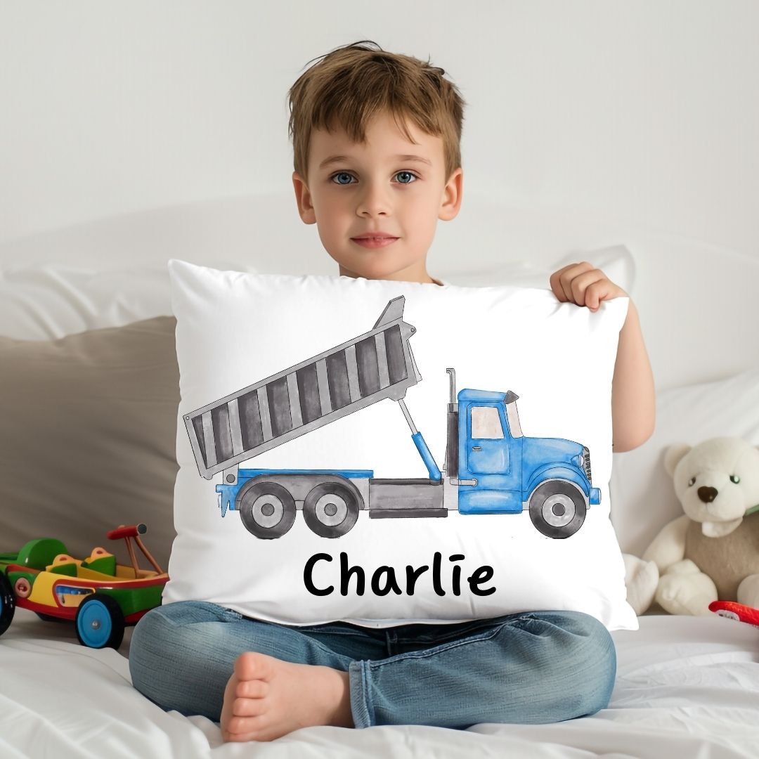 Personalized Dump Truck Kids Pillow - MerikaArt