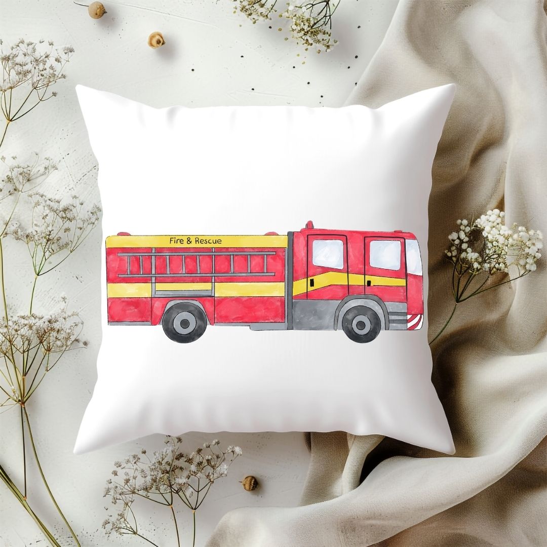 Personalized Fire Truck Kids Pillow - MerikaArt