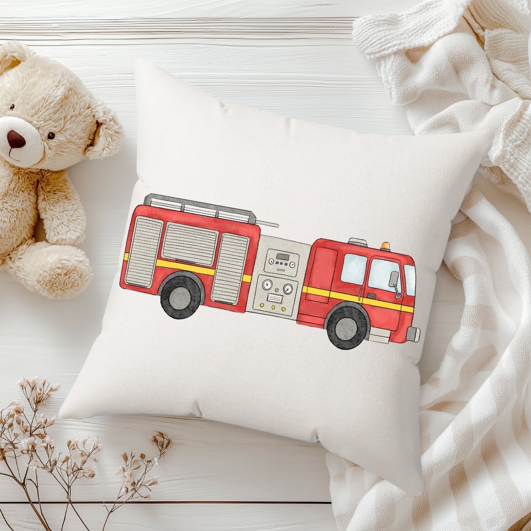 Personalized Fire Truck Kids Pillow - MerikaArt
