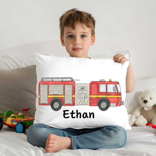 Personalized Fire Truck Kids Pillow - MerikaArt