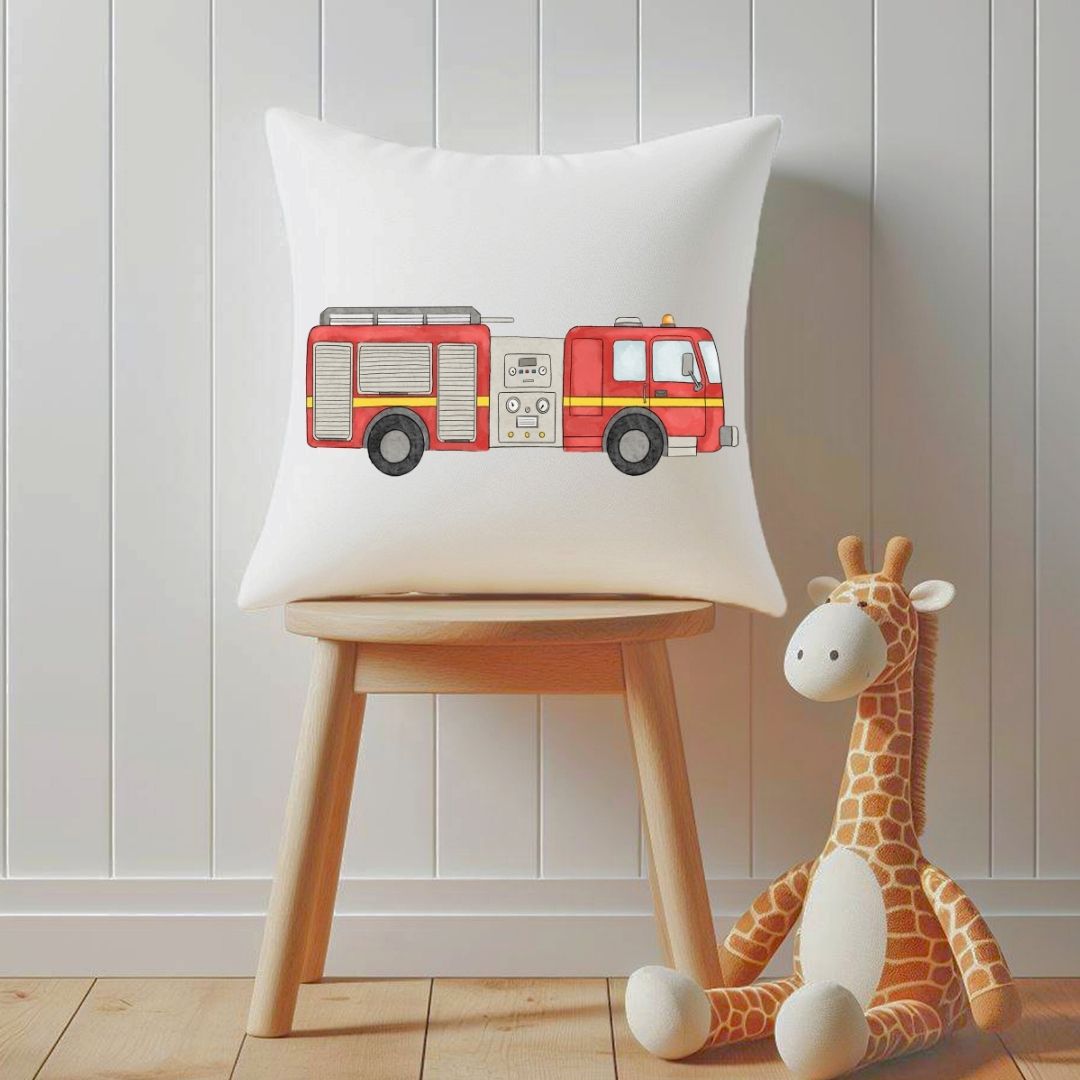 Personalized Fire Truck Kids Pillow - MerikaArt