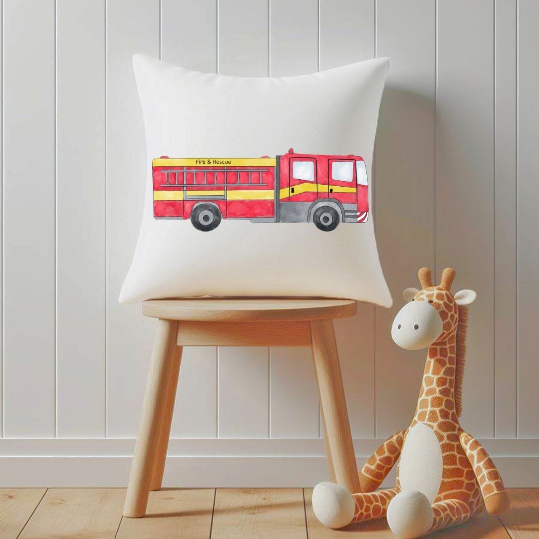 Personalized Fire Truck Kids Pillow - MerikaArt