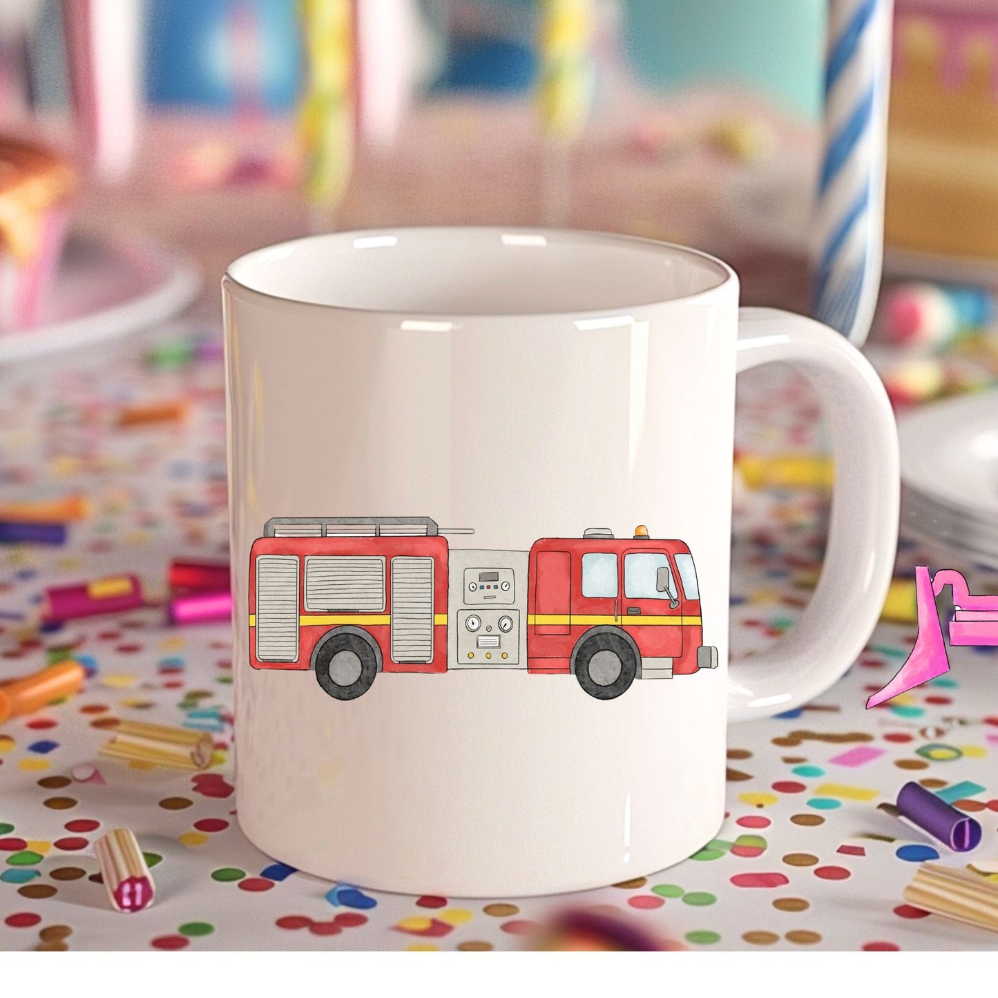 Personalized Fire Truck Mug - MerikaArt