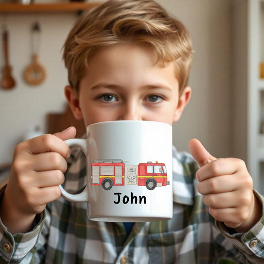 Personalized Fire Truck Mug - MerikaArt