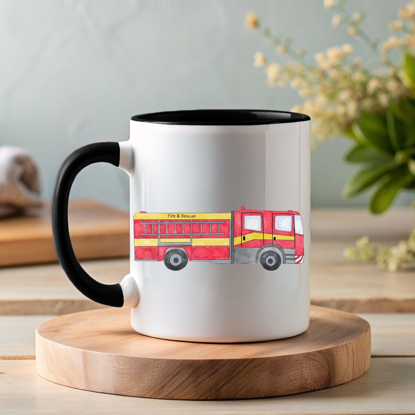 Personalized Fire Truck Mug - MerikaArt