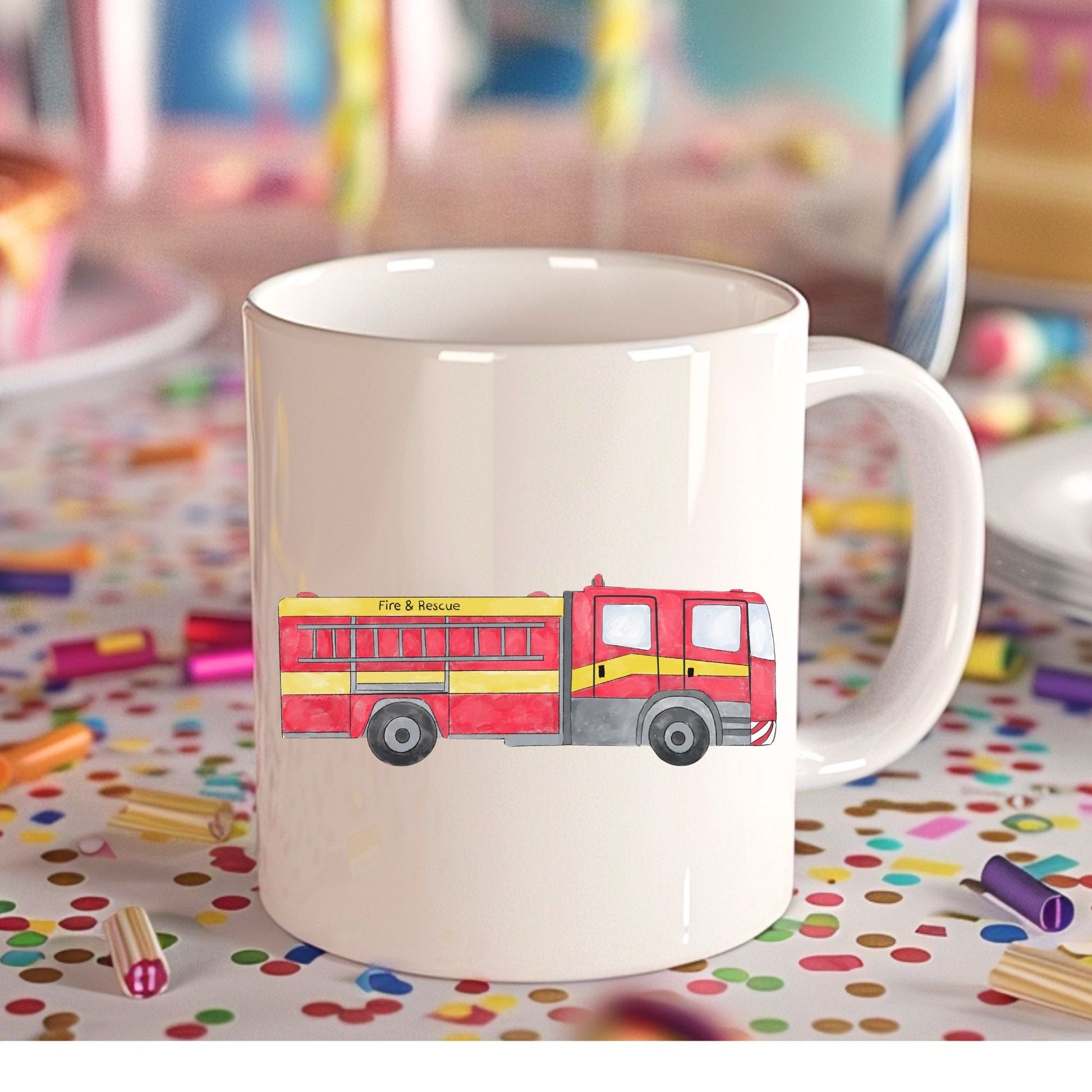 Personalized Fire Truck Mug - MerikaArt