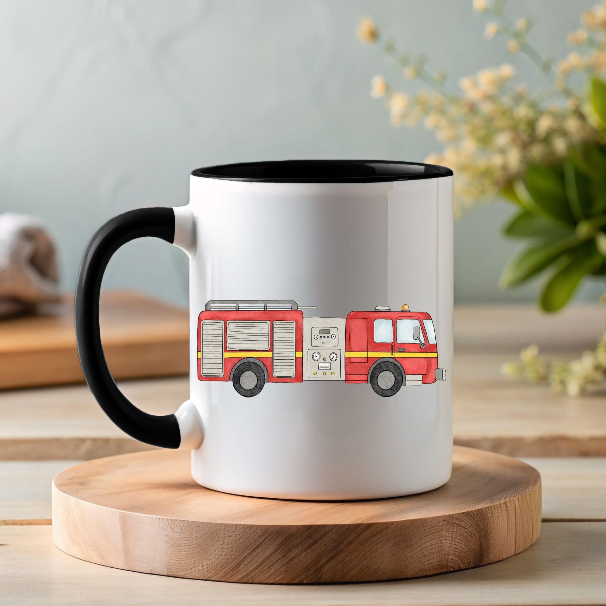 Personalized Fire Truck Mug - MerikaArt