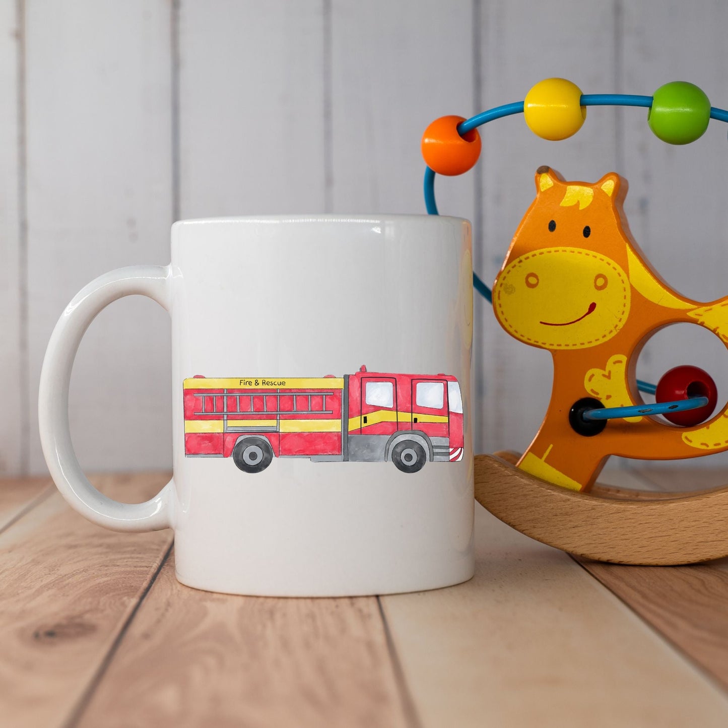 Personalized Fire Truck Mug - MerikaArt