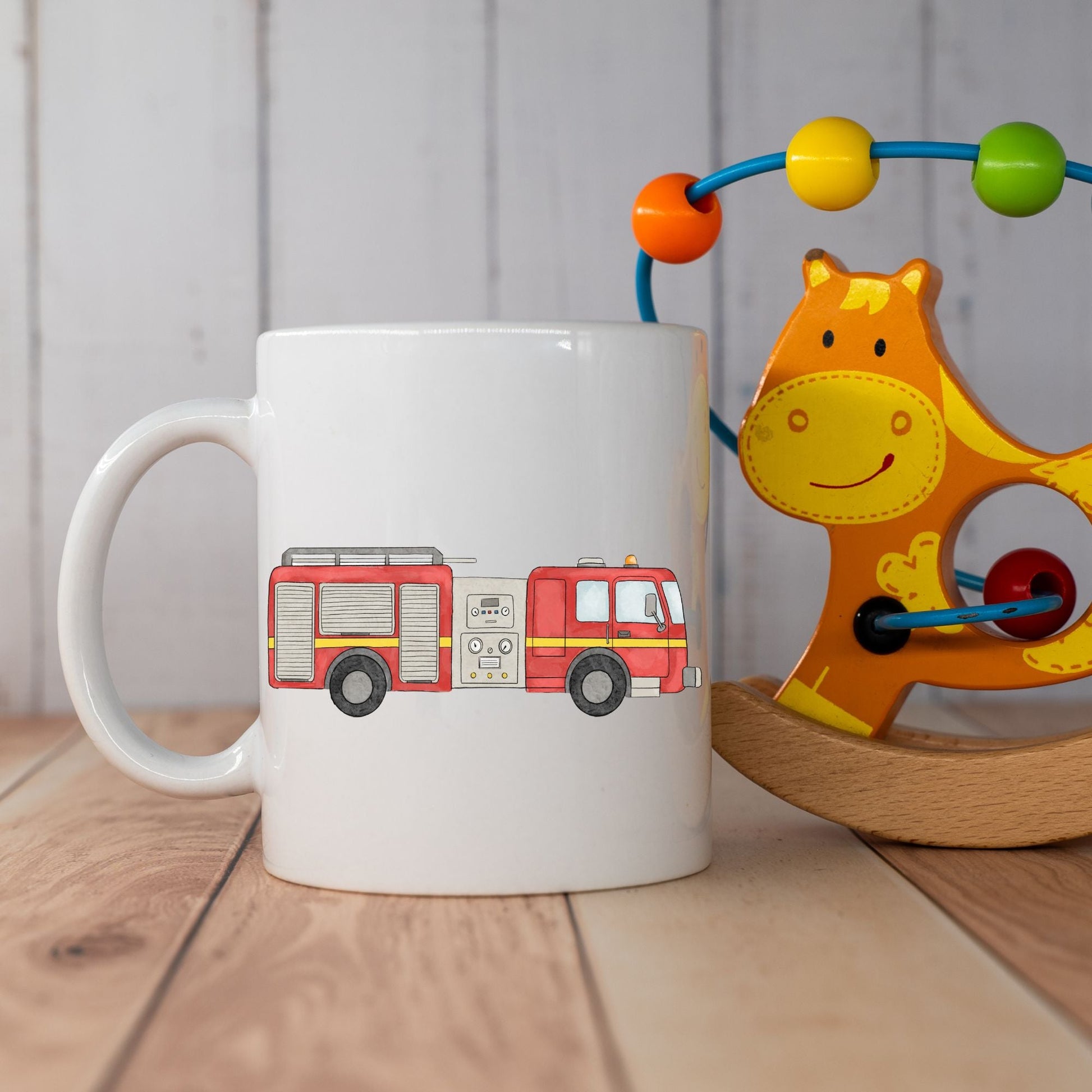 Personalized Fire Truck Mug - MerikaArt