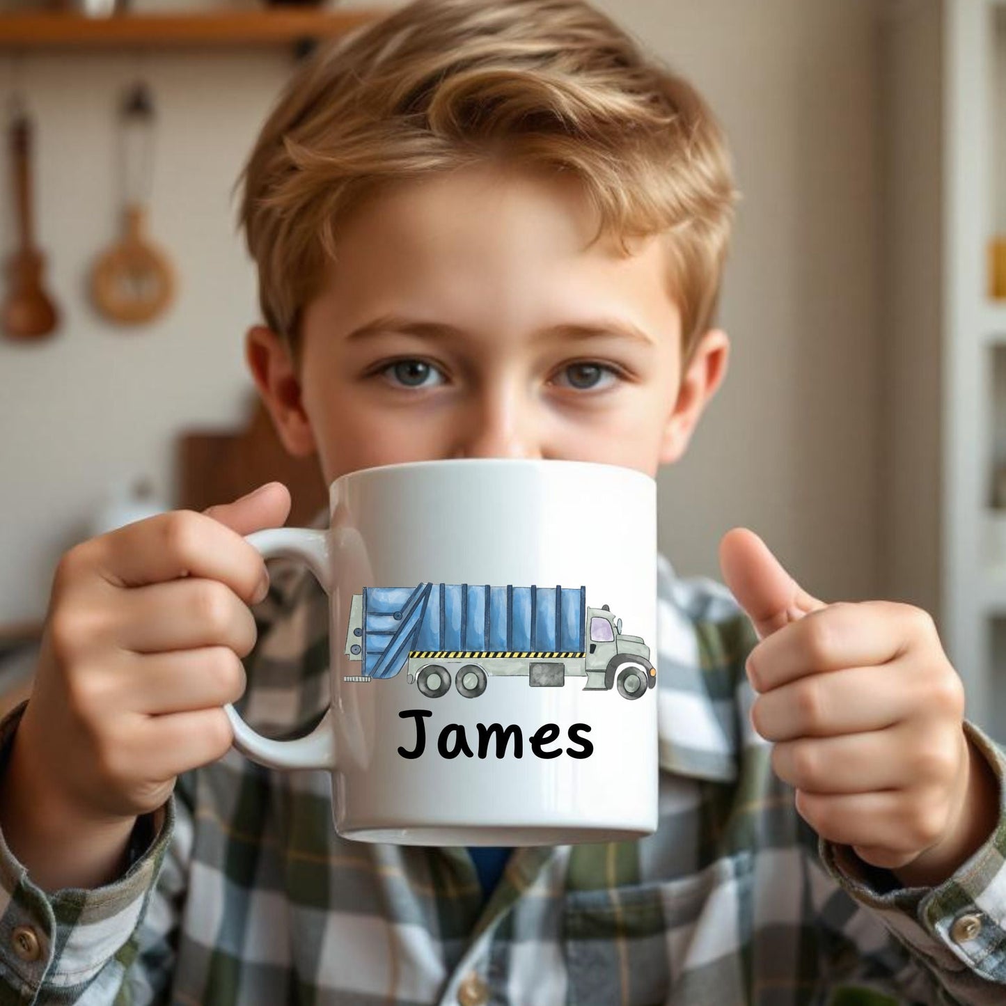 Personalized Garbage Truck Mug - MerikaArt
