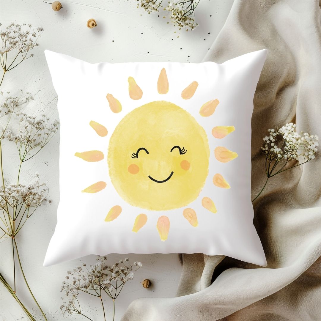 Personalized Happy Sun Kids Pillow - MerikaArt