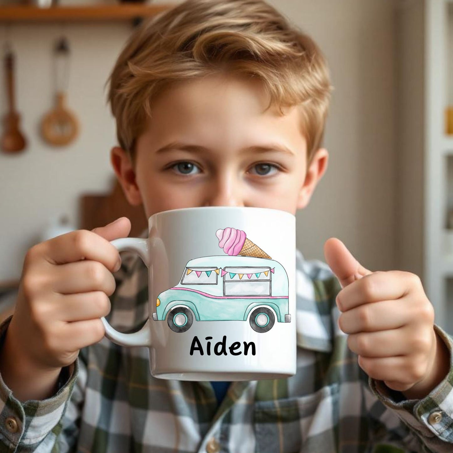 Personalized Ice Cream Truck Mug - MerikaArt