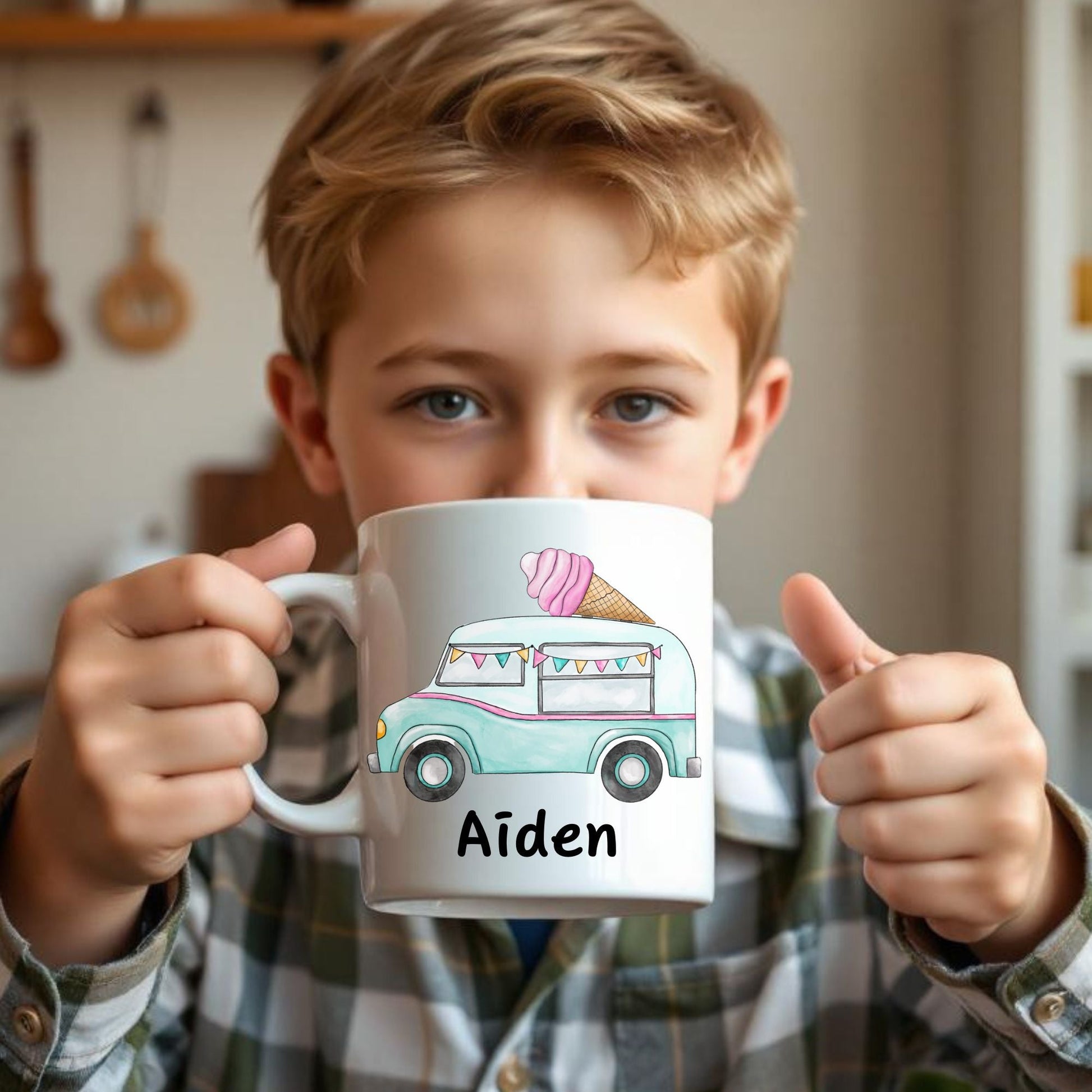 Personalized Ice Cream Truck Mug - MerikaArt