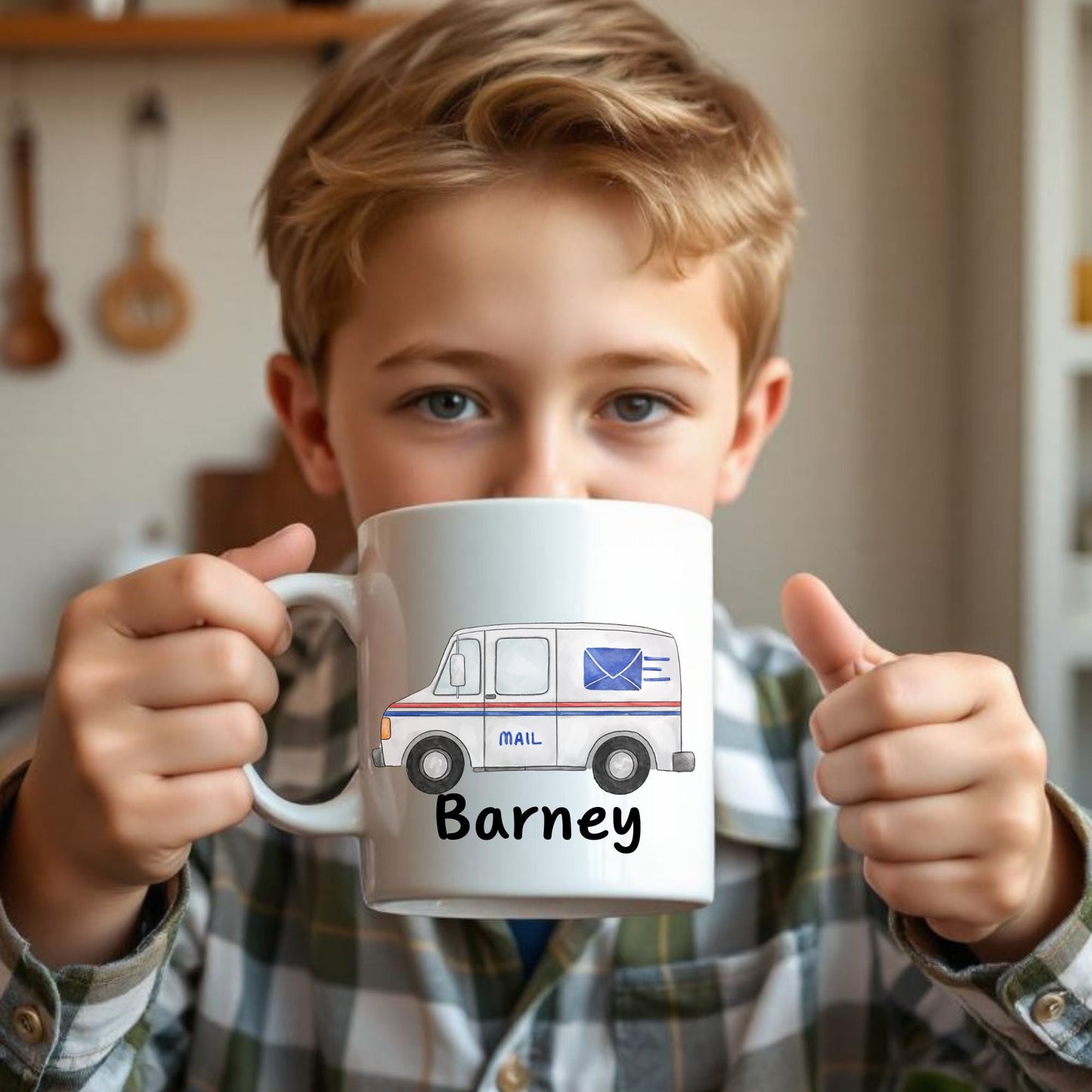 Personalized Mail Truck Mug - MerikaArt