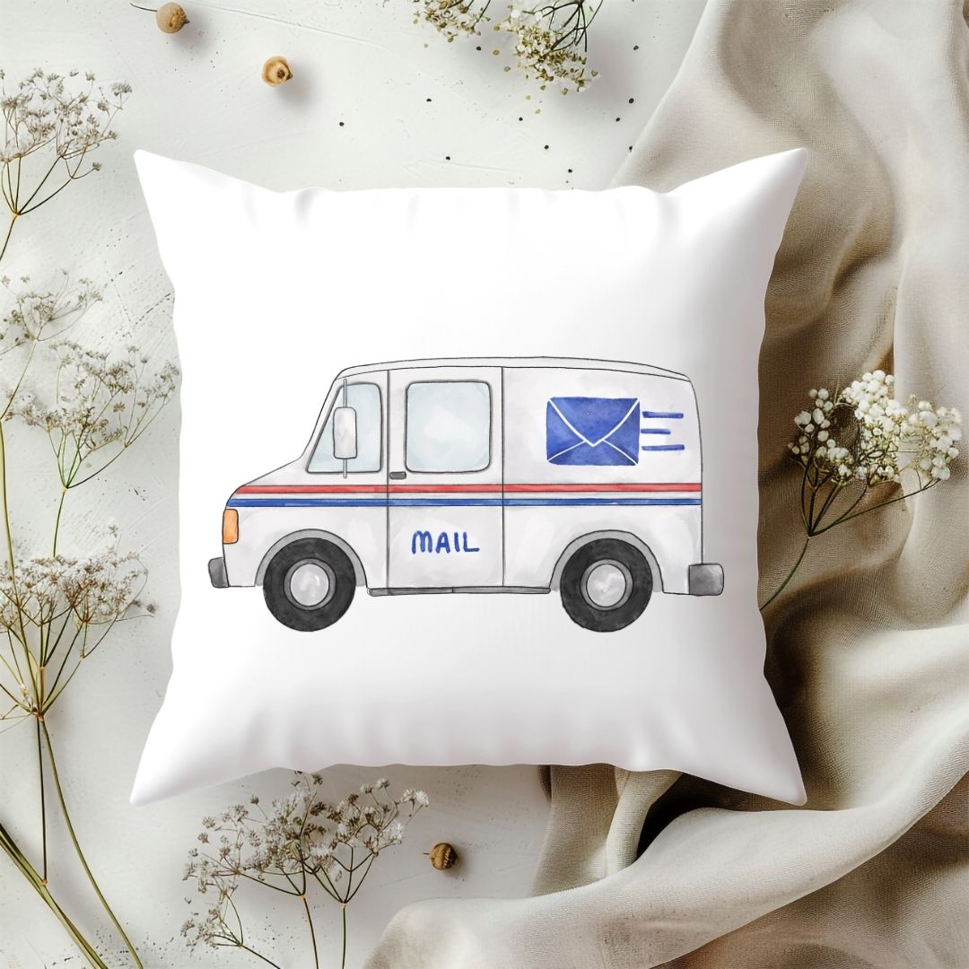 Personalized Mail Van Kids Pillow - MerikaArt