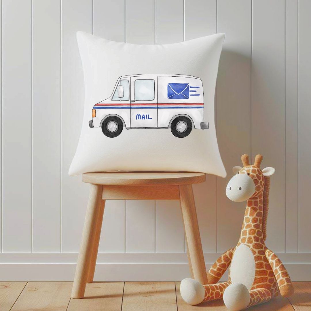 Personalized Mail Van Kids Pillow - MerikaArt