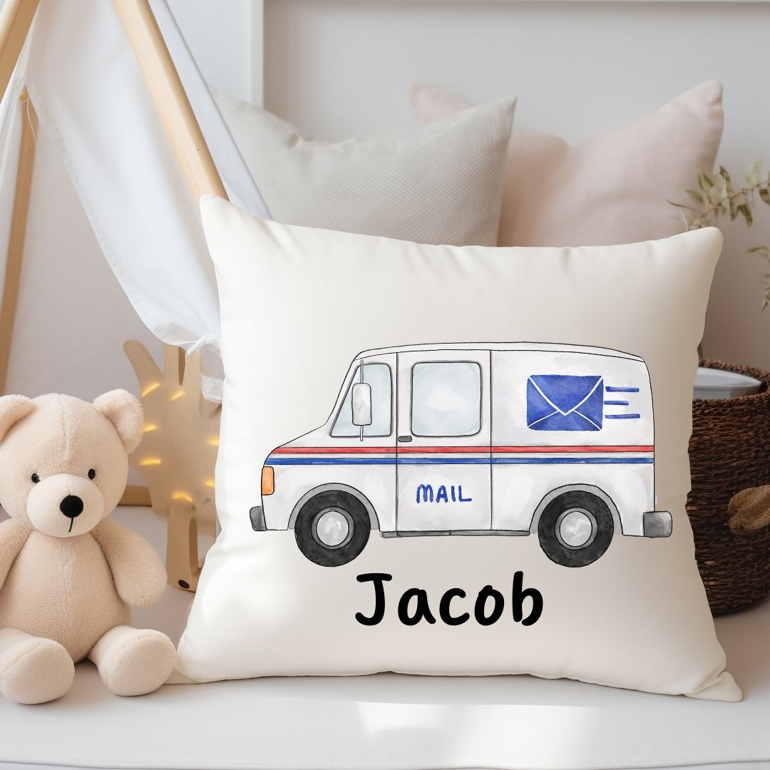 Personalized Mail Van Kids Pillow - MerikaArt
