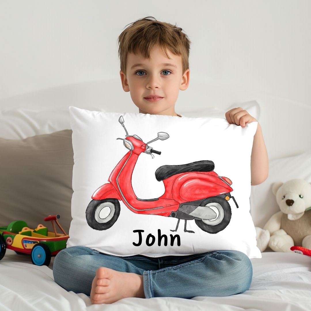 Personalized Motorbike Kids Pillow - MerikaArt