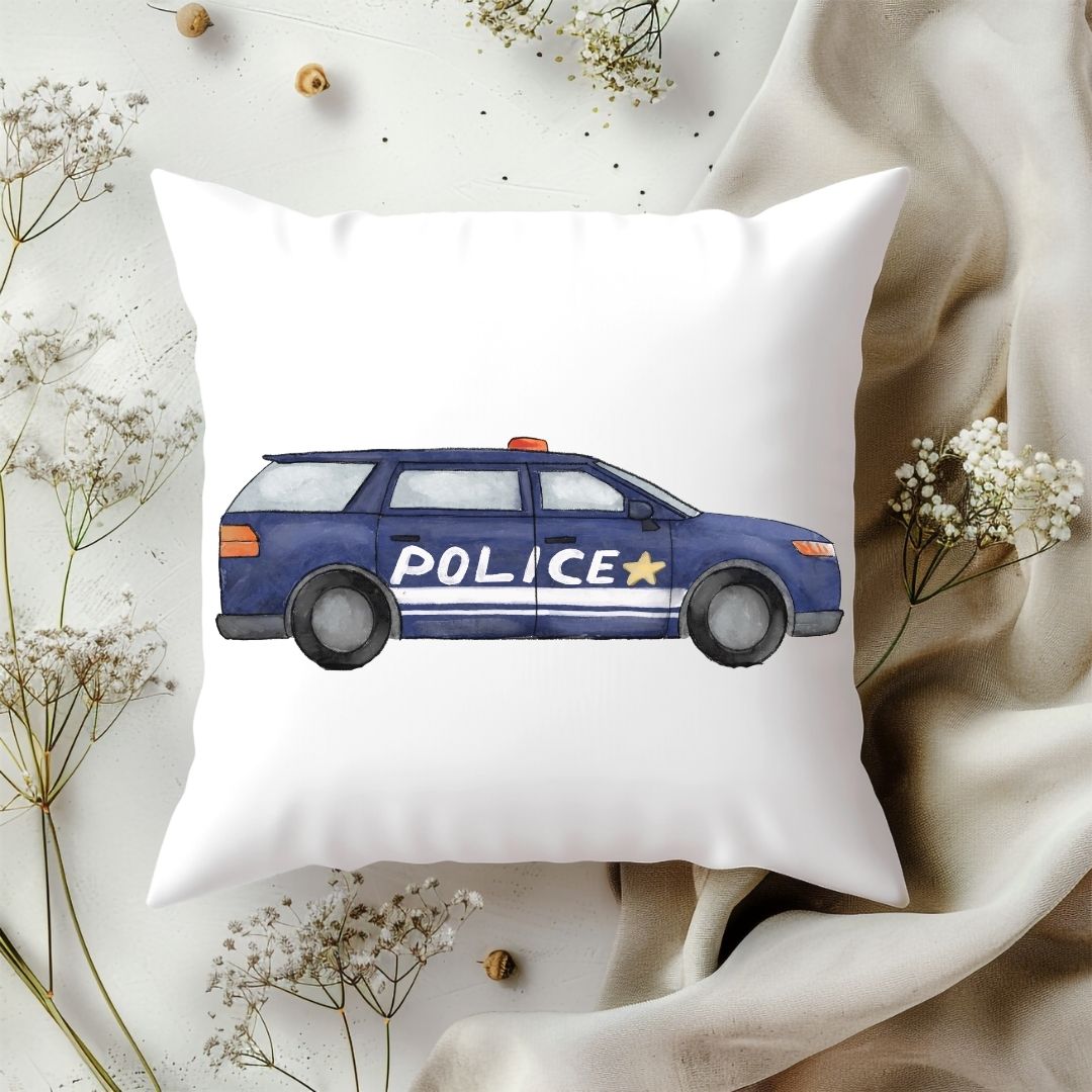 Personalized Police Car Kids Pillow - MerikaArt
