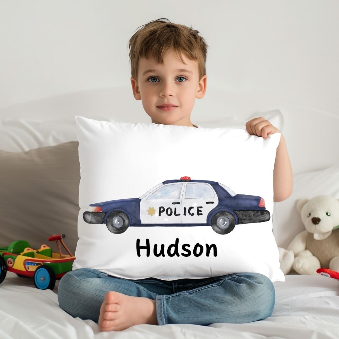 Personalized Police Car Kids Pillow - MerikaArt