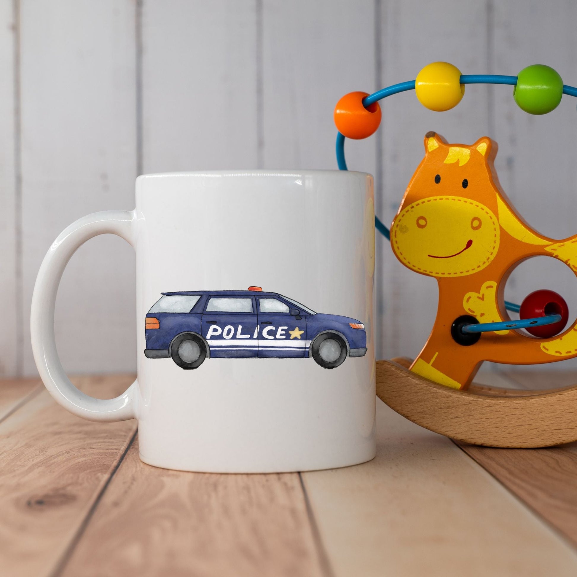 Personalized Police Car Mug - MerikaArt