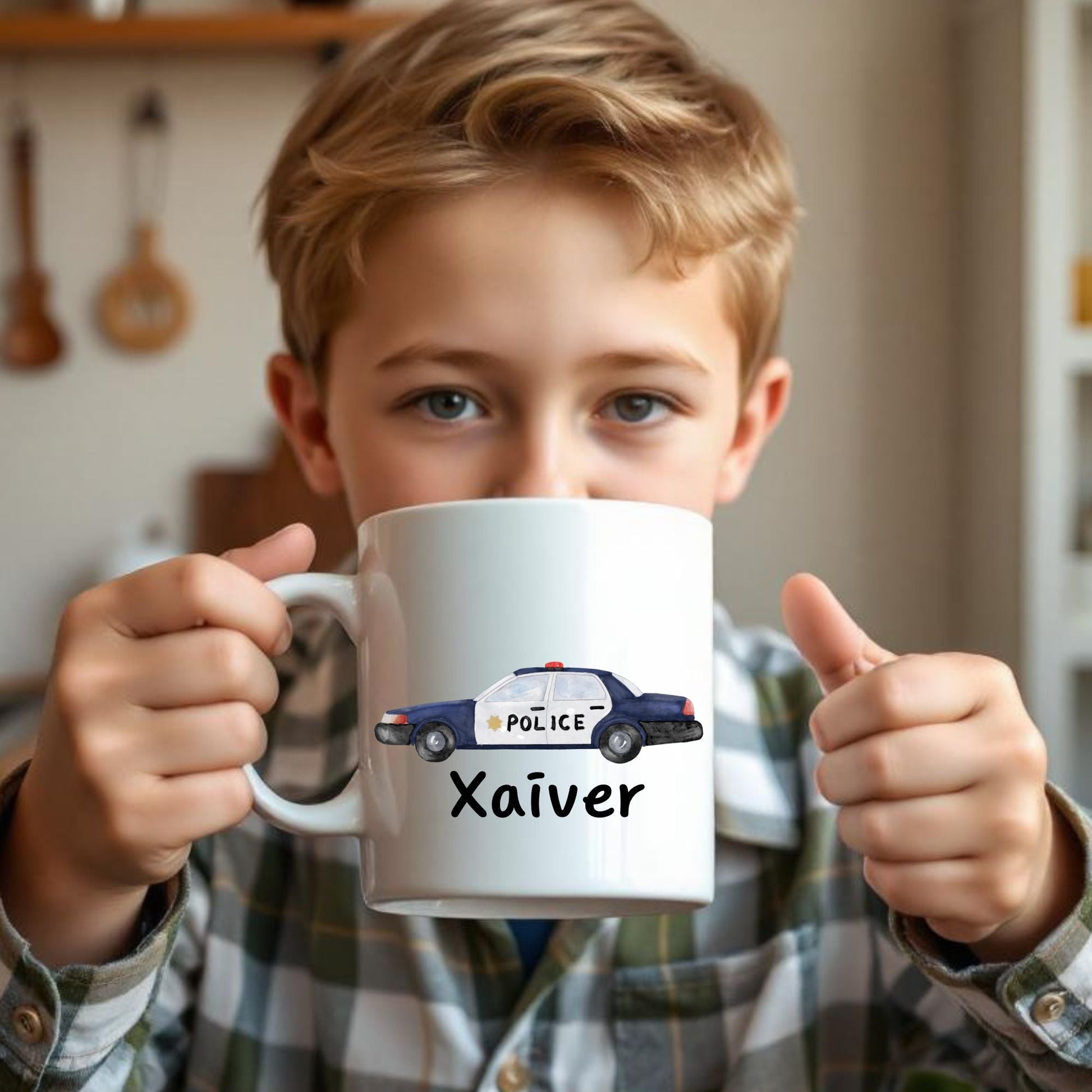 Personalized Police Car Mug - MerikaArt