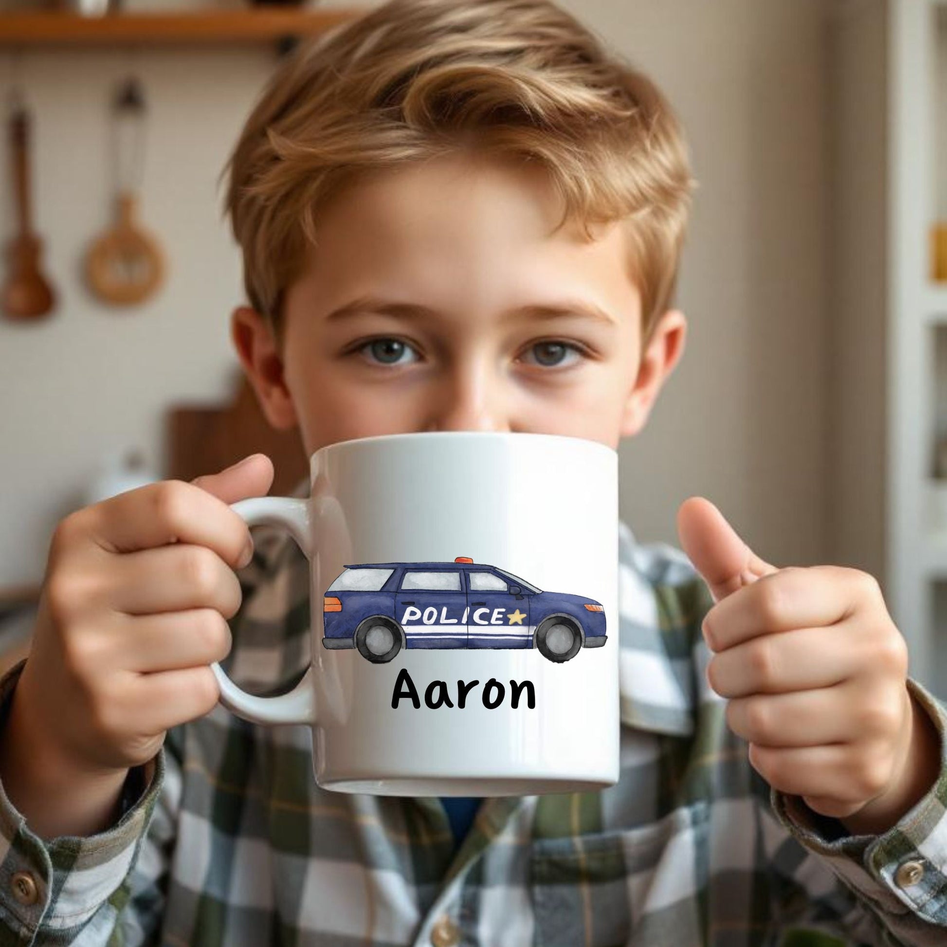 Personalized Police Car Mug - MerikaArt