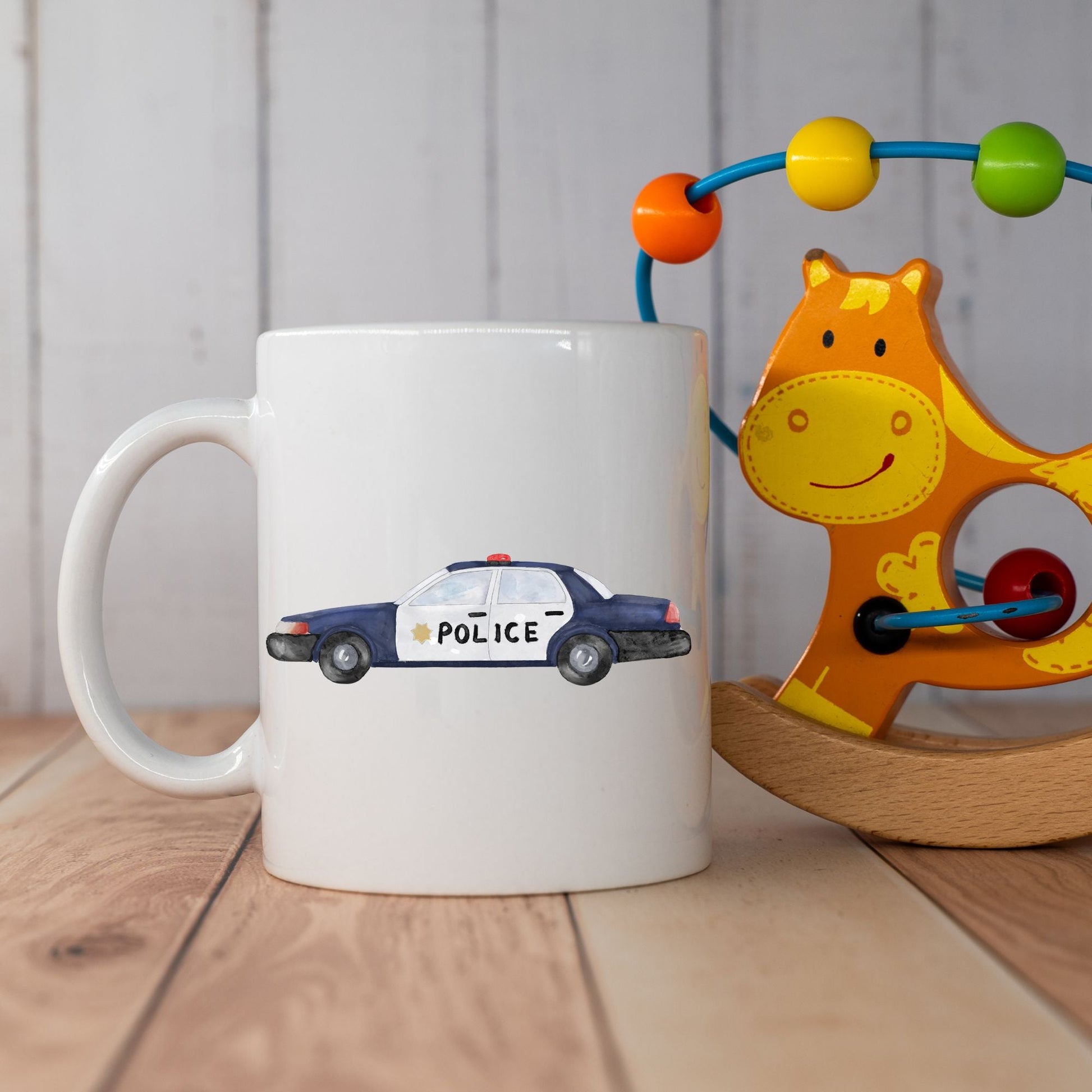 Personalized Police Car Mug - MerikaArt