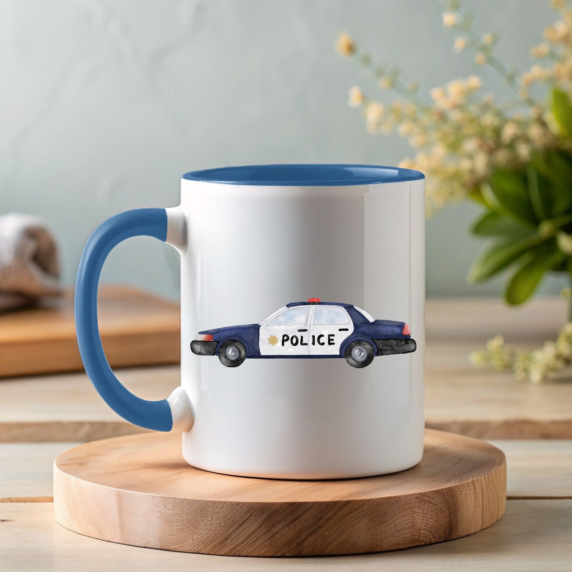 Personalized Police Car Mug - MerikaArt