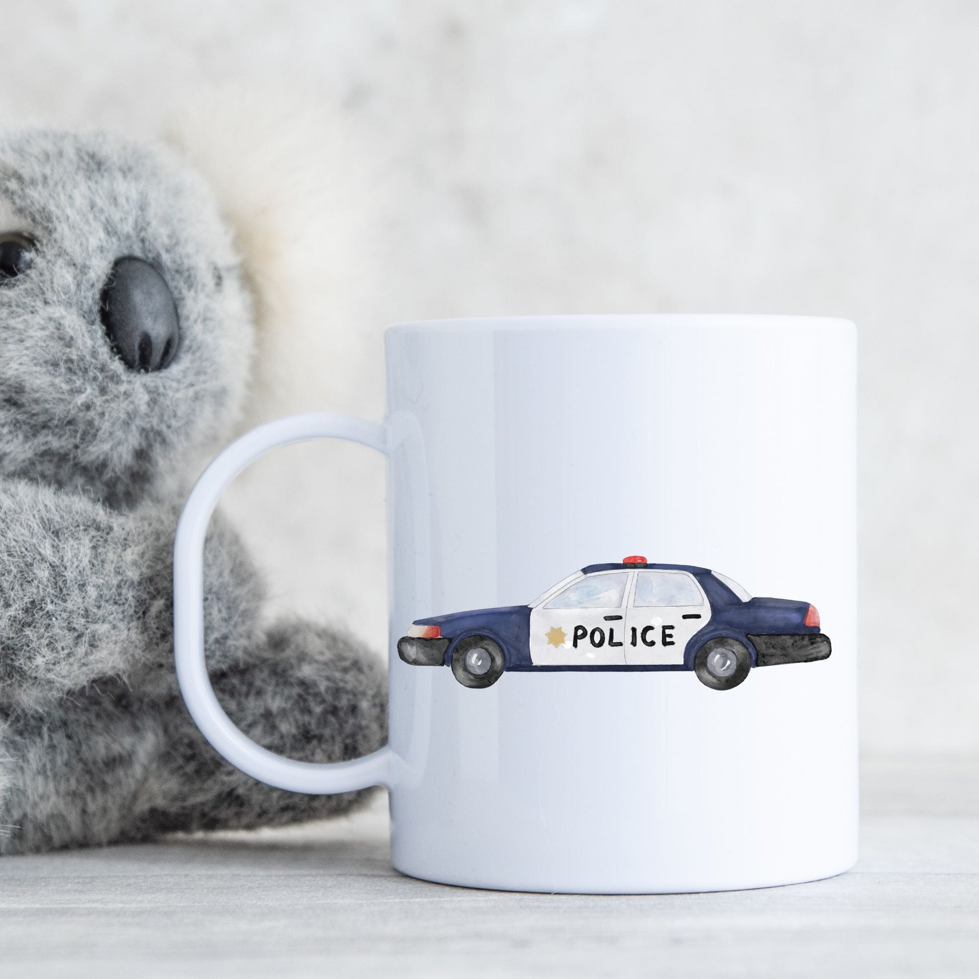Personalized Police Car Mug - MerikaArt
