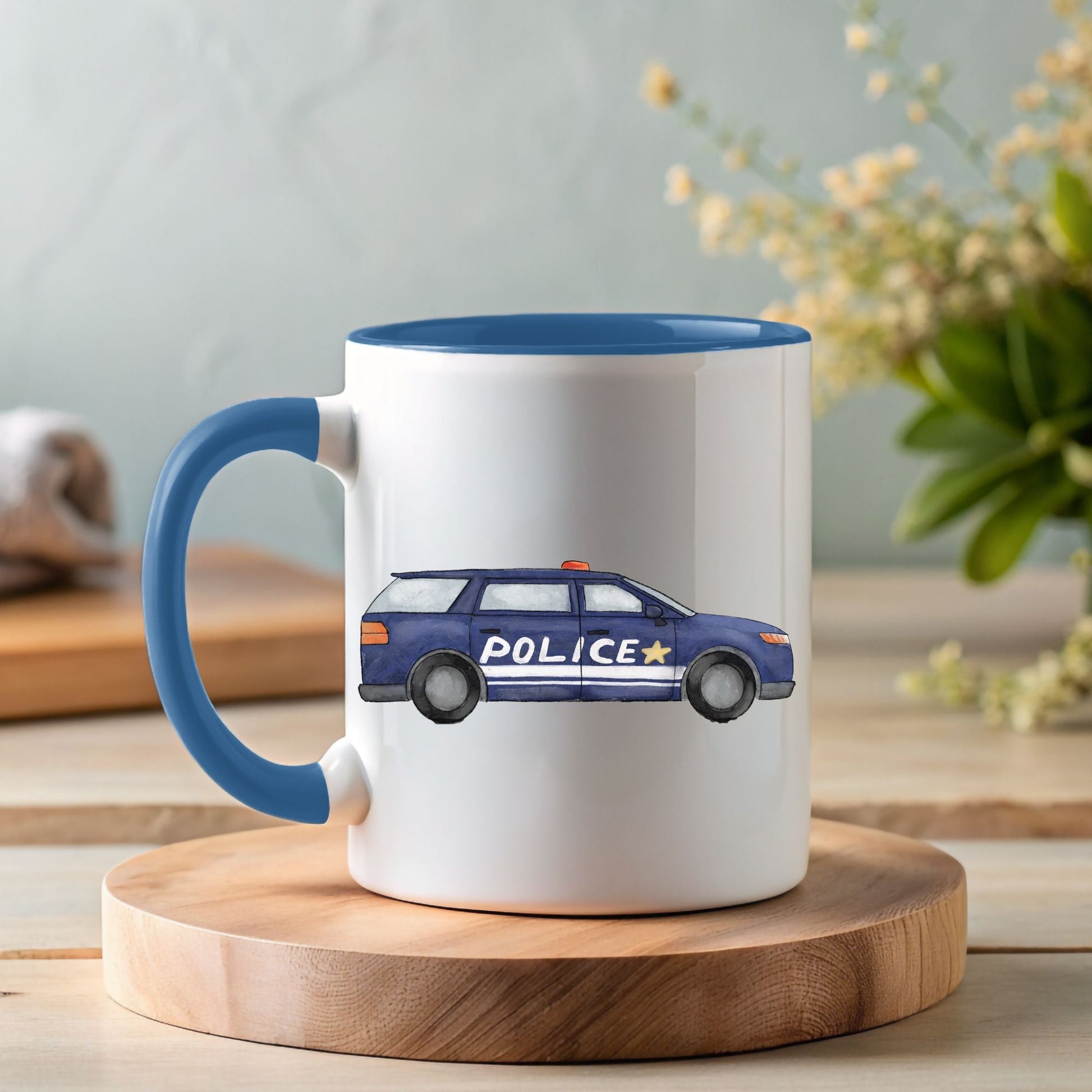 Personalized Police Car Mug - MerikaArt