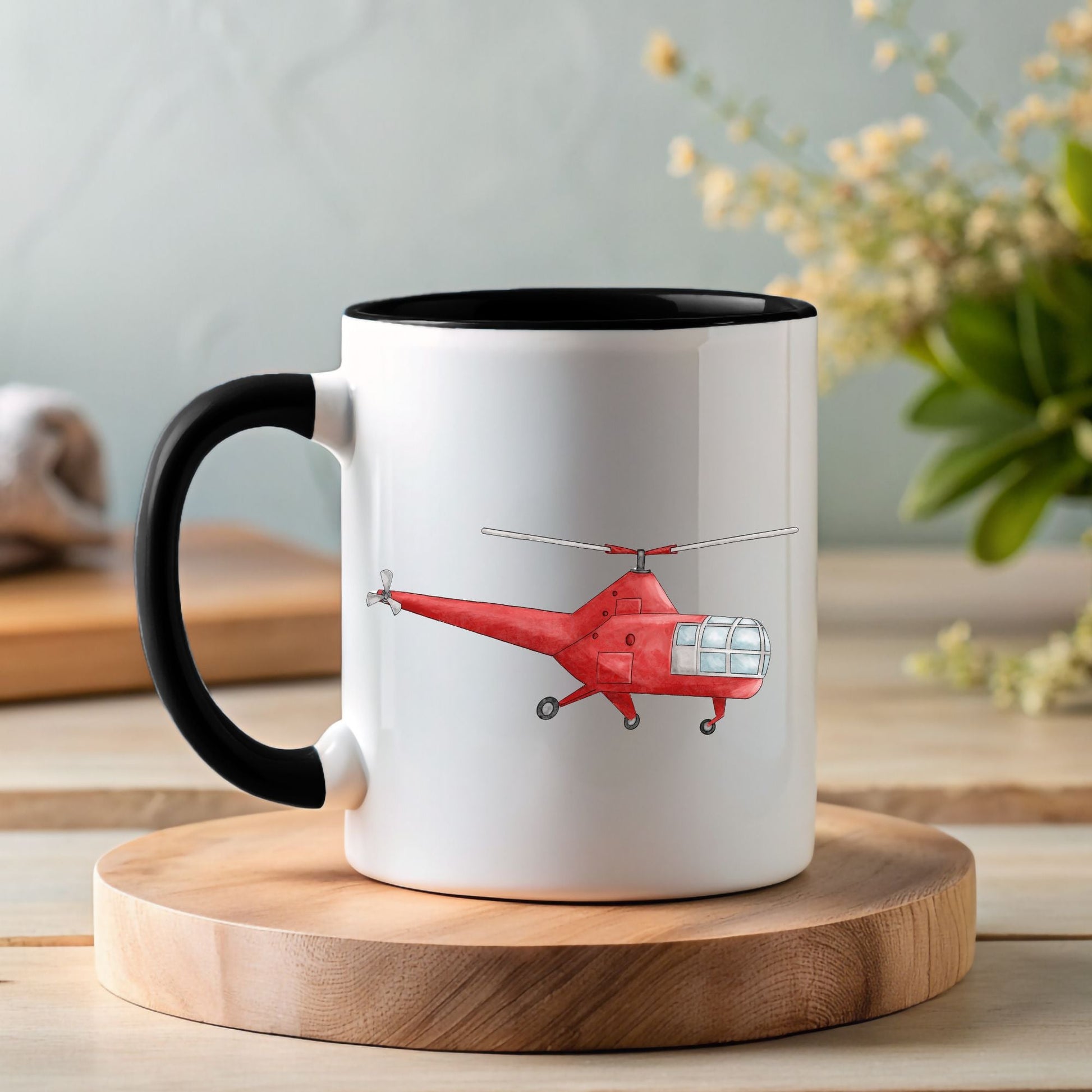 Personalized Red Helicopter Mug - MerikaArt