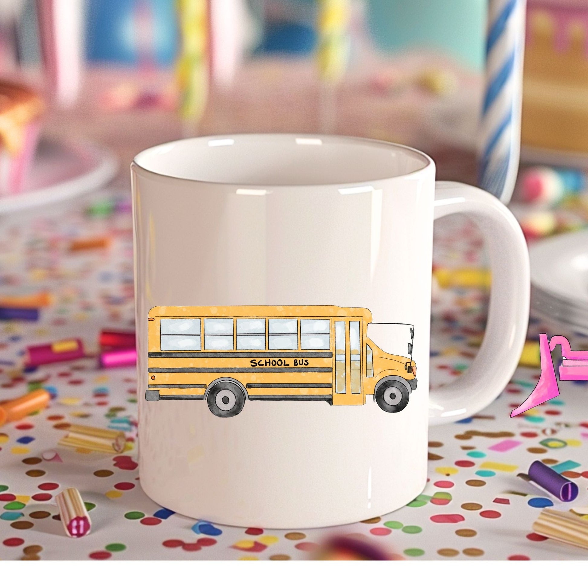 Personalized School Bus Mug - MerikaArt