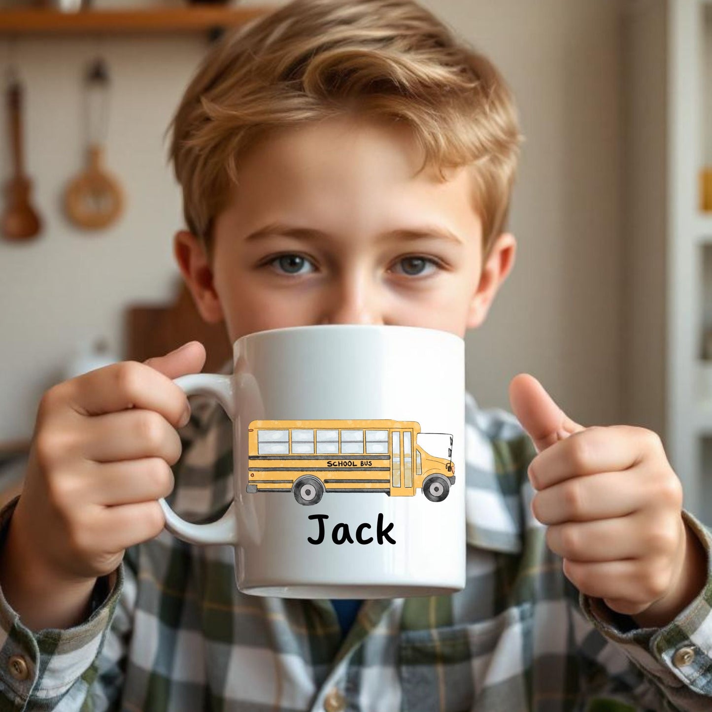 Personalized School Bus Mug - MerikaArt
