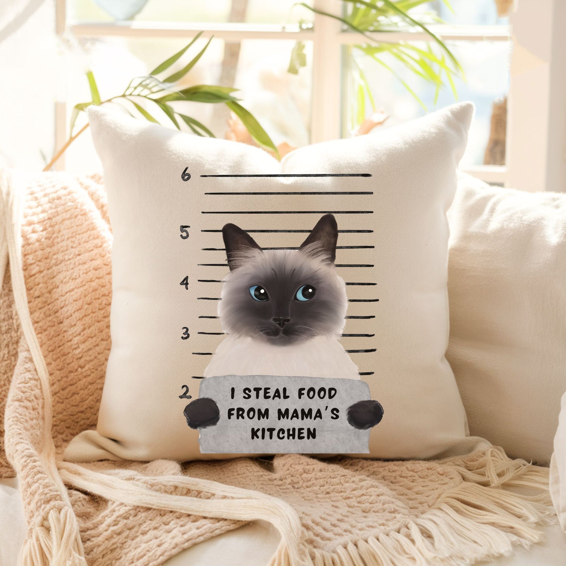 Personalized Siamese Cat Pillow - MerikaArt
