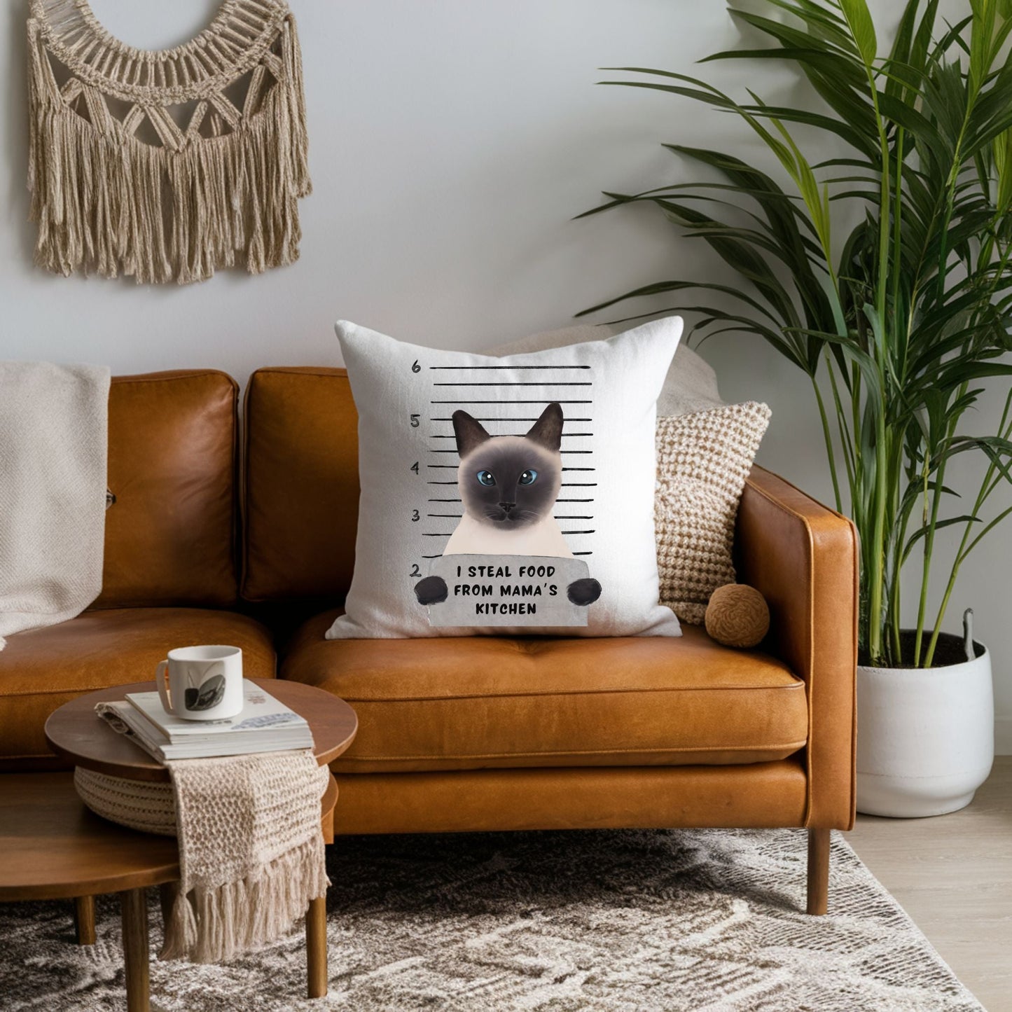Personalized Siamese Cat Pillow - MerikaArt