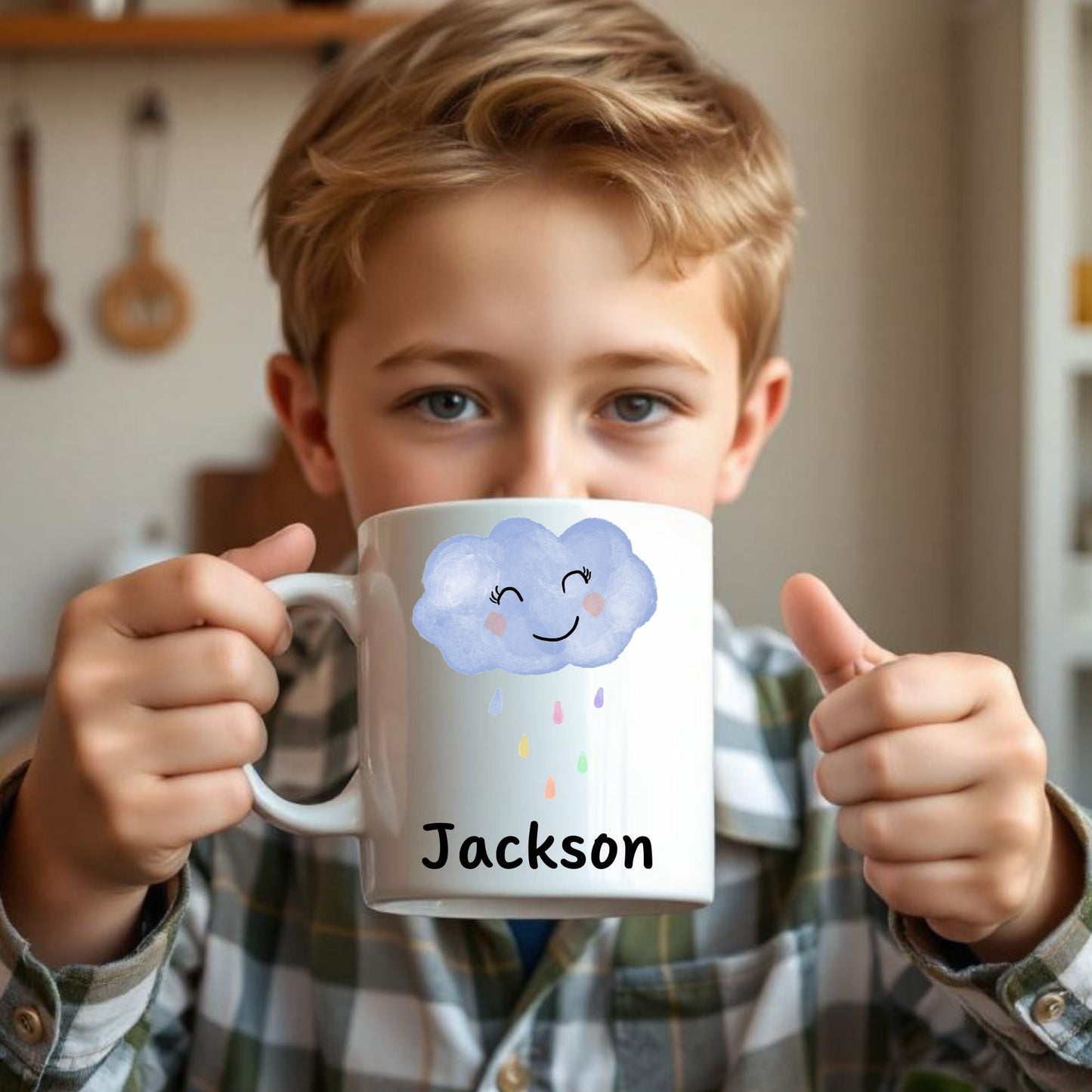 Personalized Smiling Cloud Mug - MerikaArt