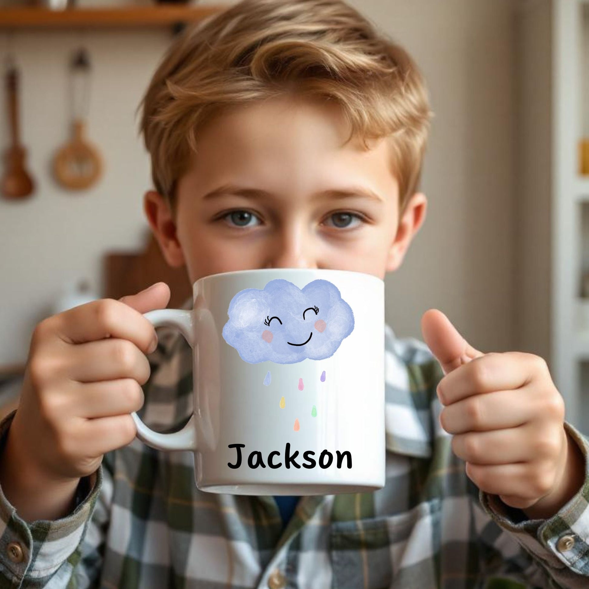 Personalized Smiling Cloud Mug - MerikaArt