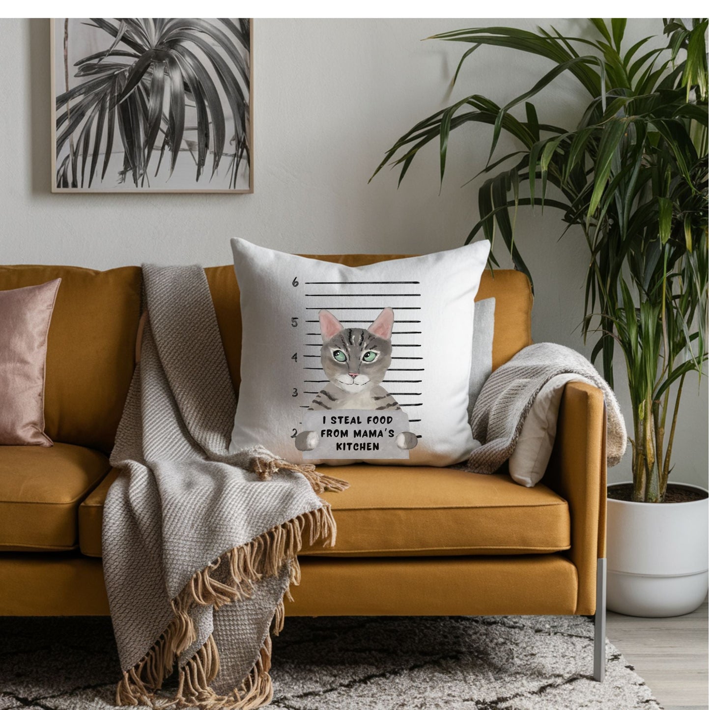 Personalized Tabby Cat Pillow - MerikaArt