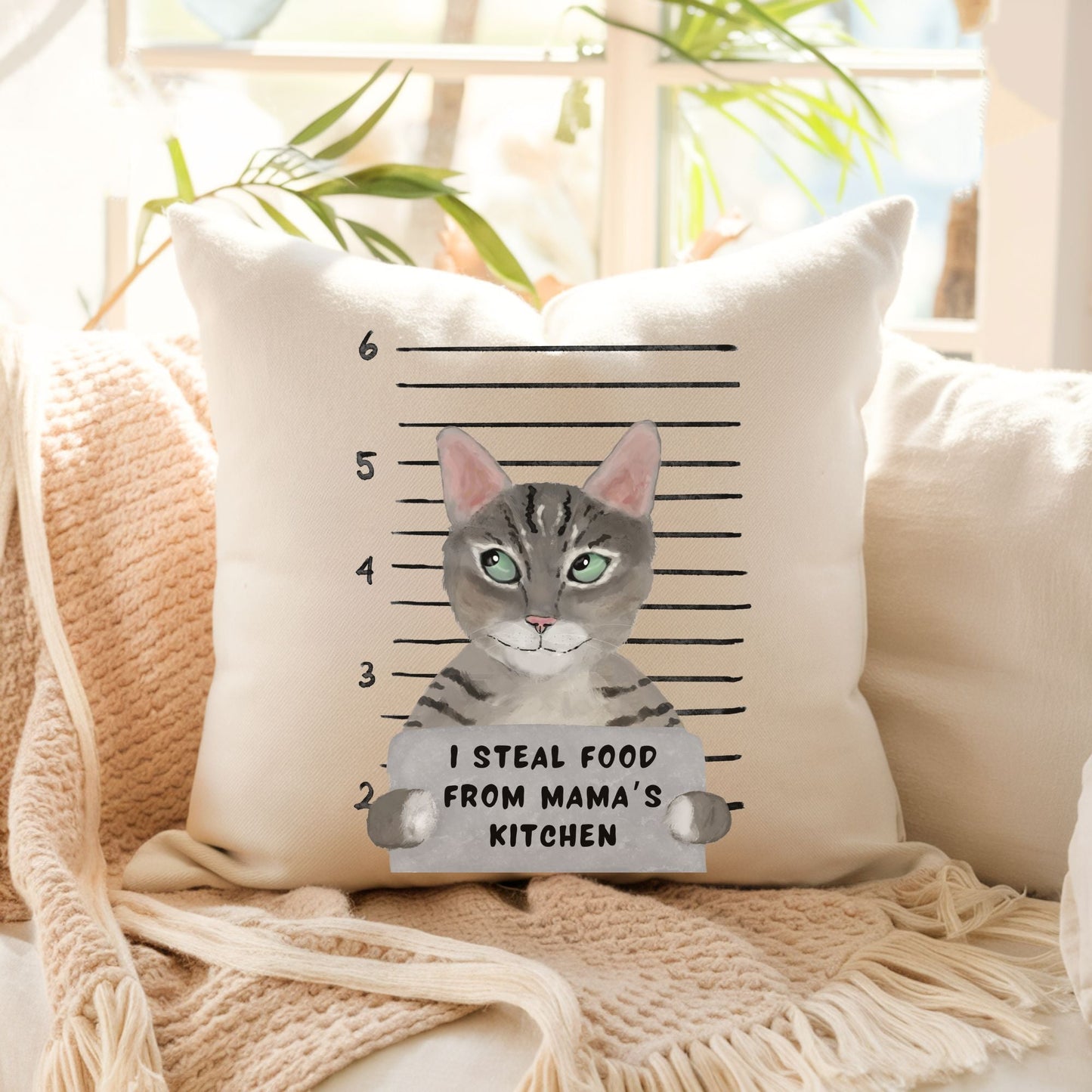 Personalized Tabby Cat Pillow - MerikaArt