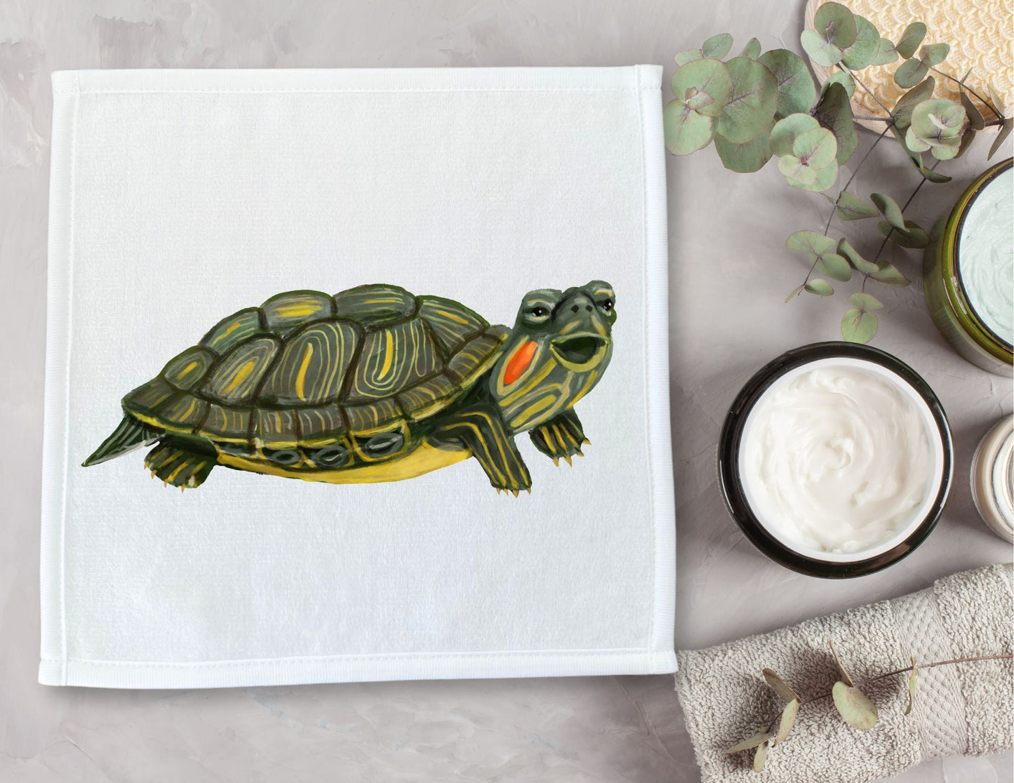 Personalized Turtle Washcloth - MerikaArt