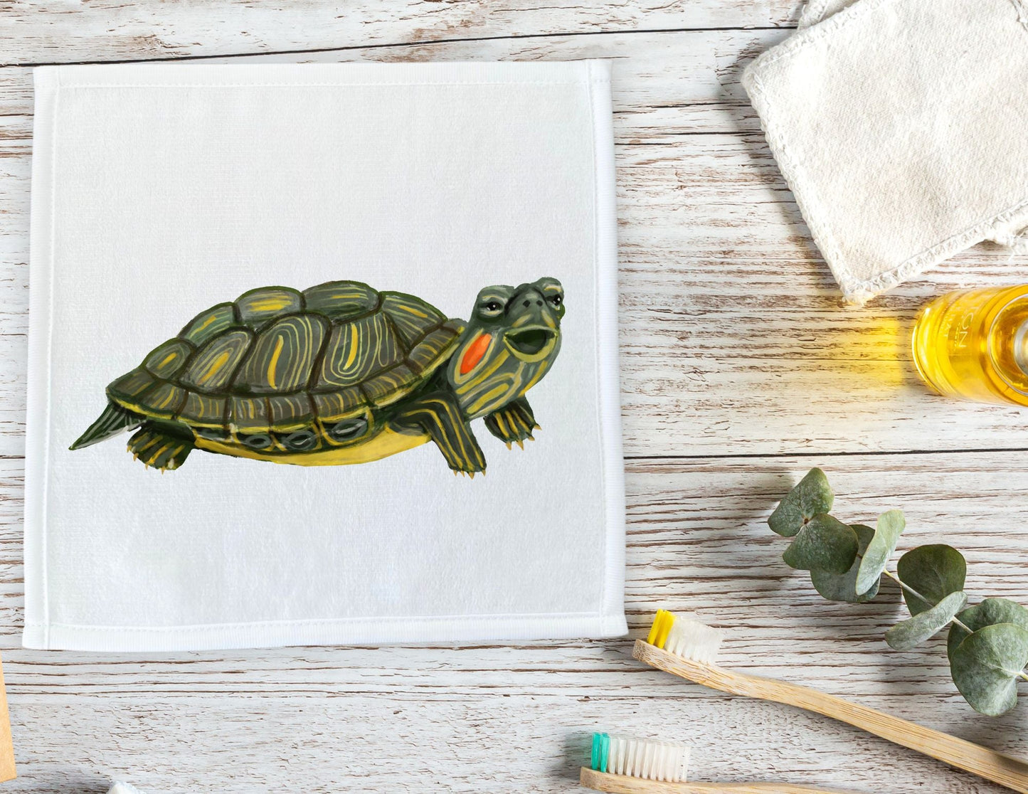 Personalized Turtle Washcloth - MerikaArt
