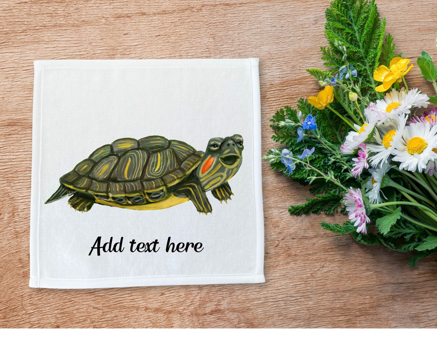Personalized Turtle Washcloth - MerikaArt