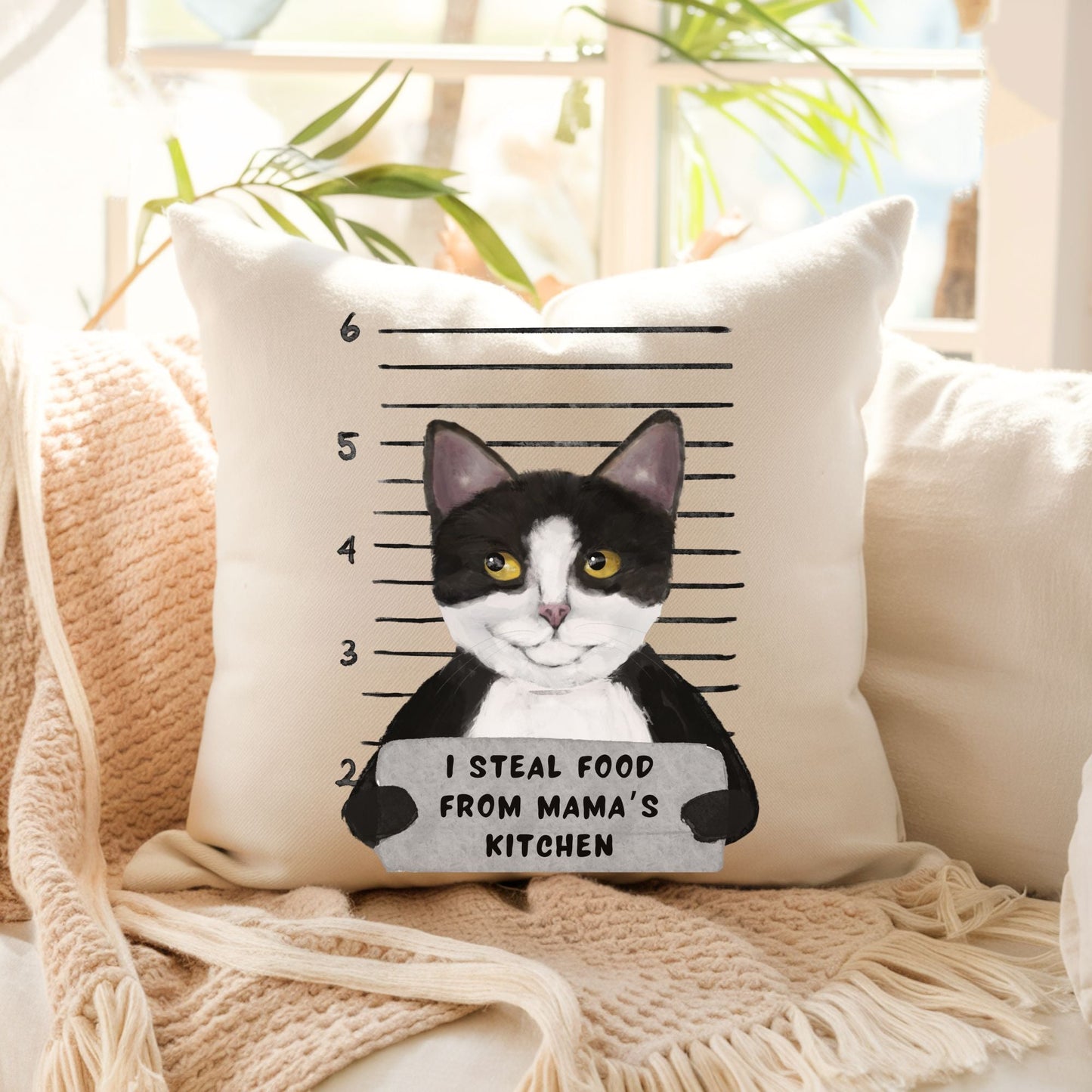 Personalized Tuxedo Cat Pillow - MerikaArt
